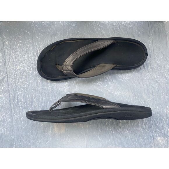 Olukai Women’s Metallic Gray Flip Flop Sz 9 US - Picture 2 of 10